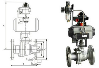 不銹鋼氣動球閥結(jié)構(gòu)圖